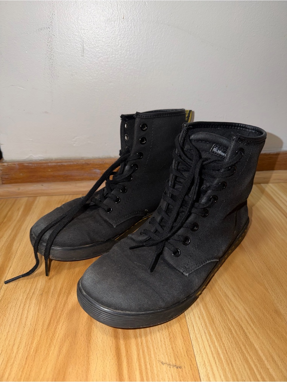 Dr. Martens Black High-Top Canvas Lace-Up Boots